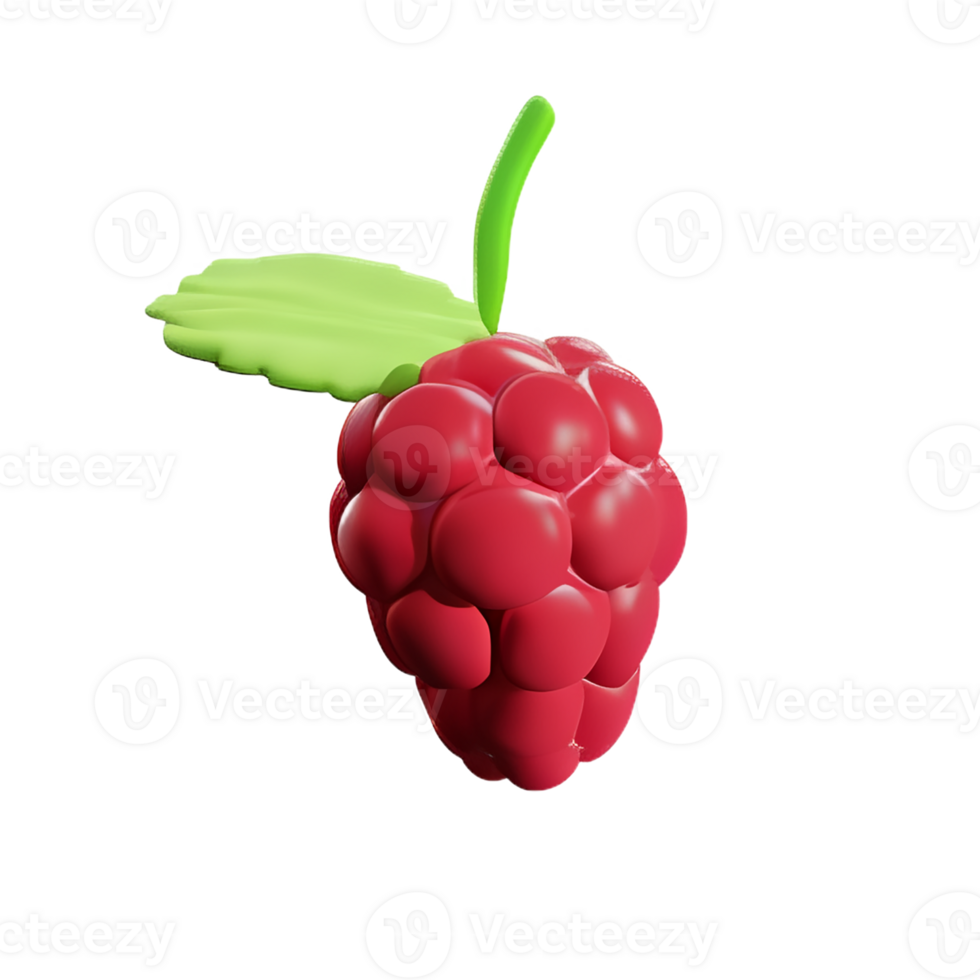 raspberry 3d rendering icon illustration png