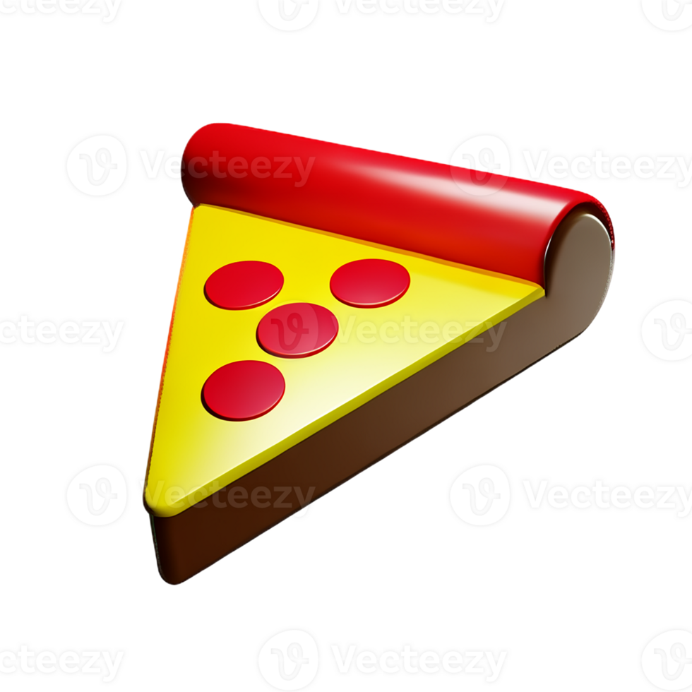 pizza slice 3d rendering icon illustration png
