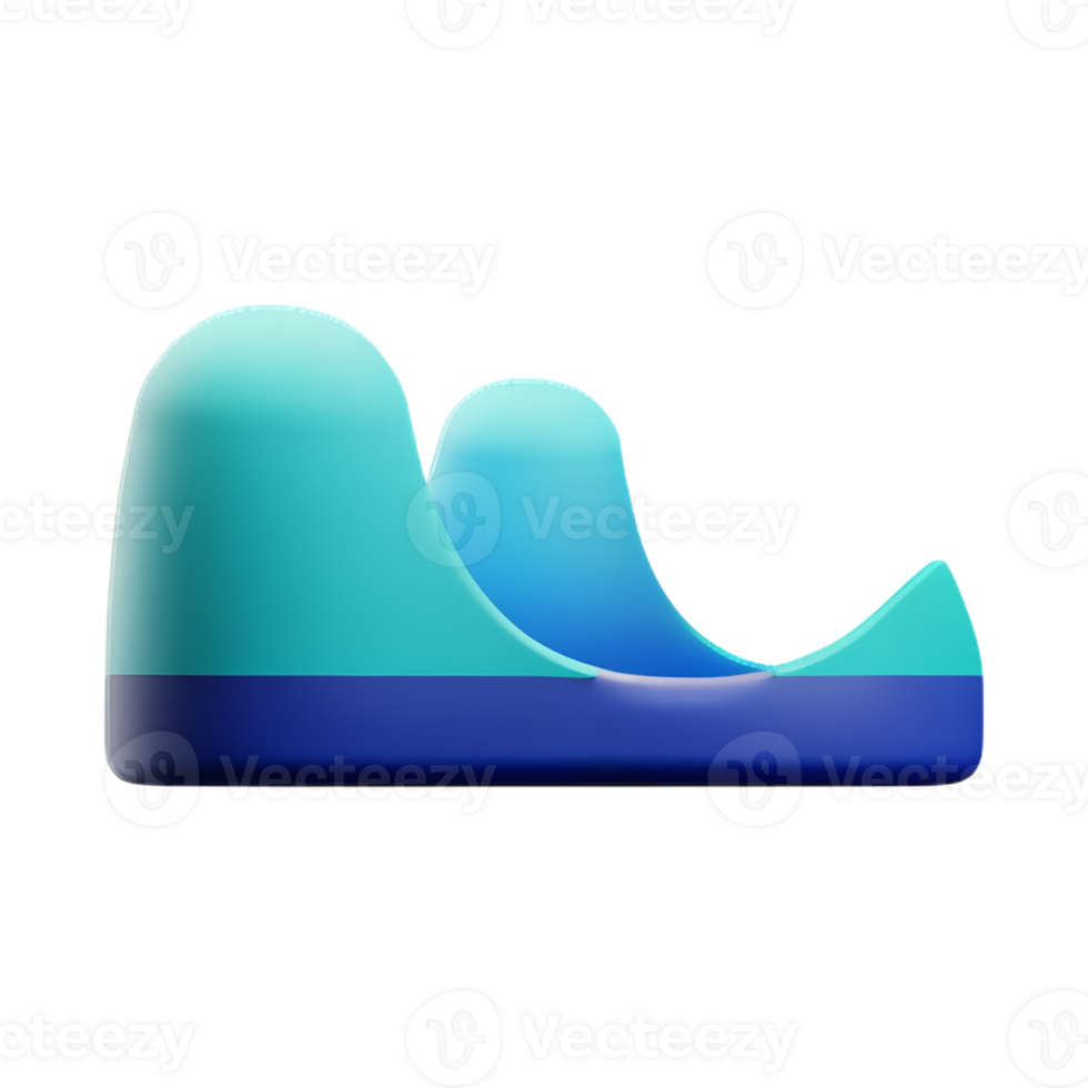 ocean waves 3d rendering icon illustration png