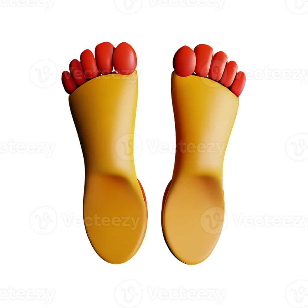 foot 3d rendering icon illustration png