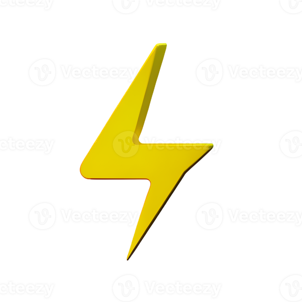 lightning bolt 3d rendering icon illustration png