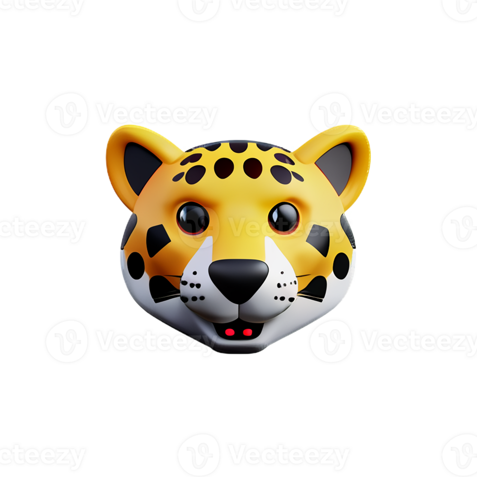 leopard 3d rendering icon illustration png