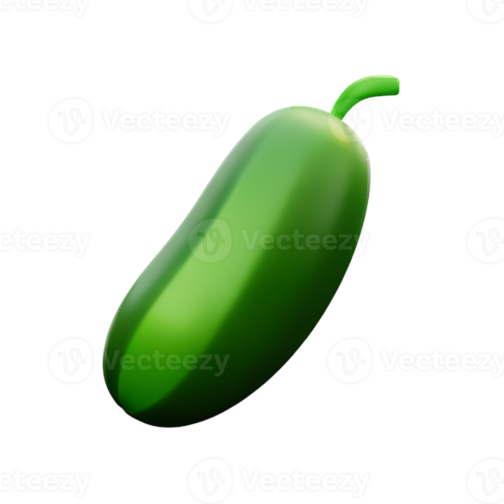 cucumber 3d rendering icon illustration png