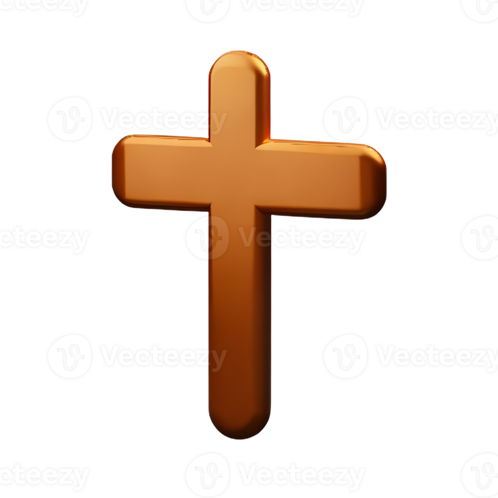 christian cross 3d rendering icon illustration png