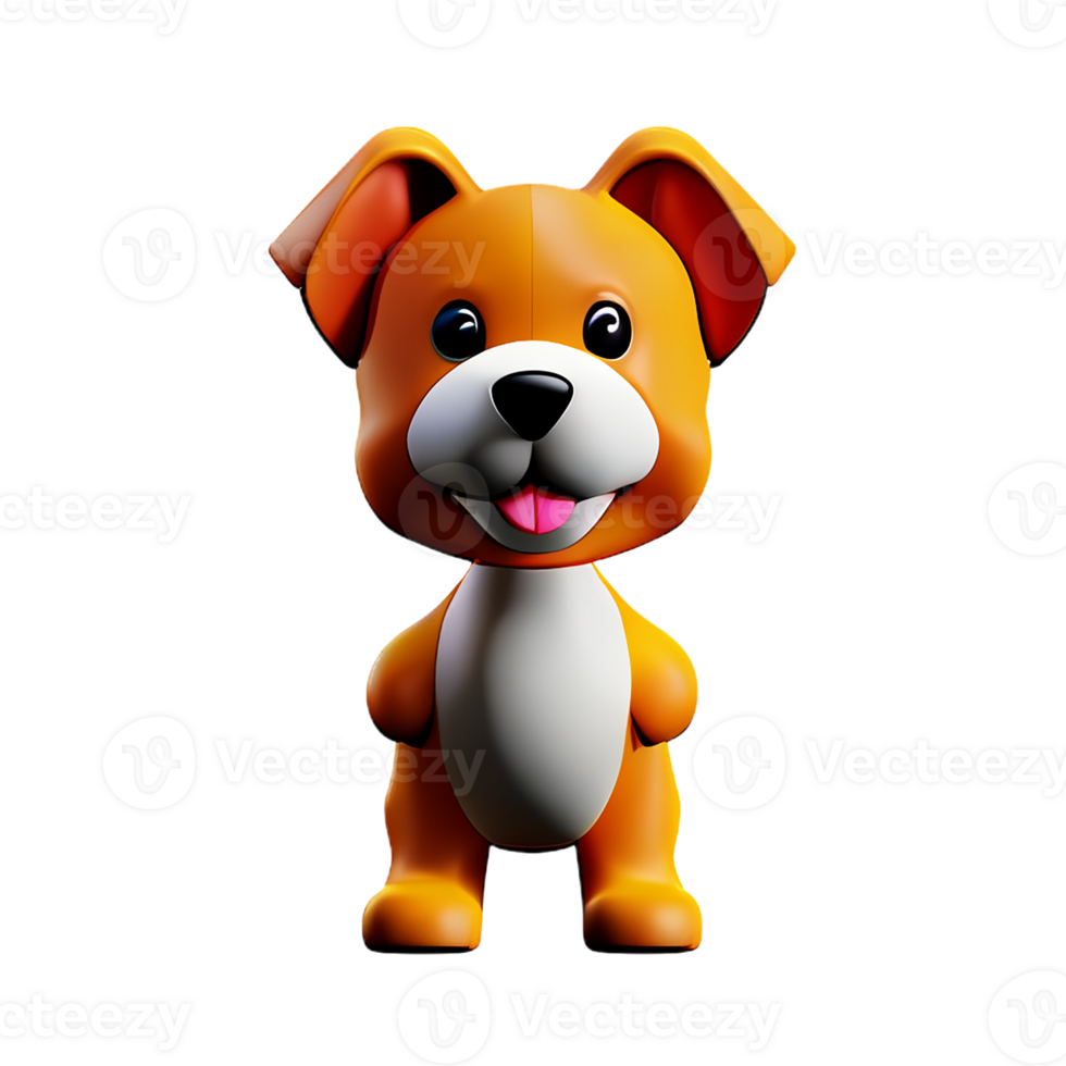 puppy 3d rendering icon illustration png