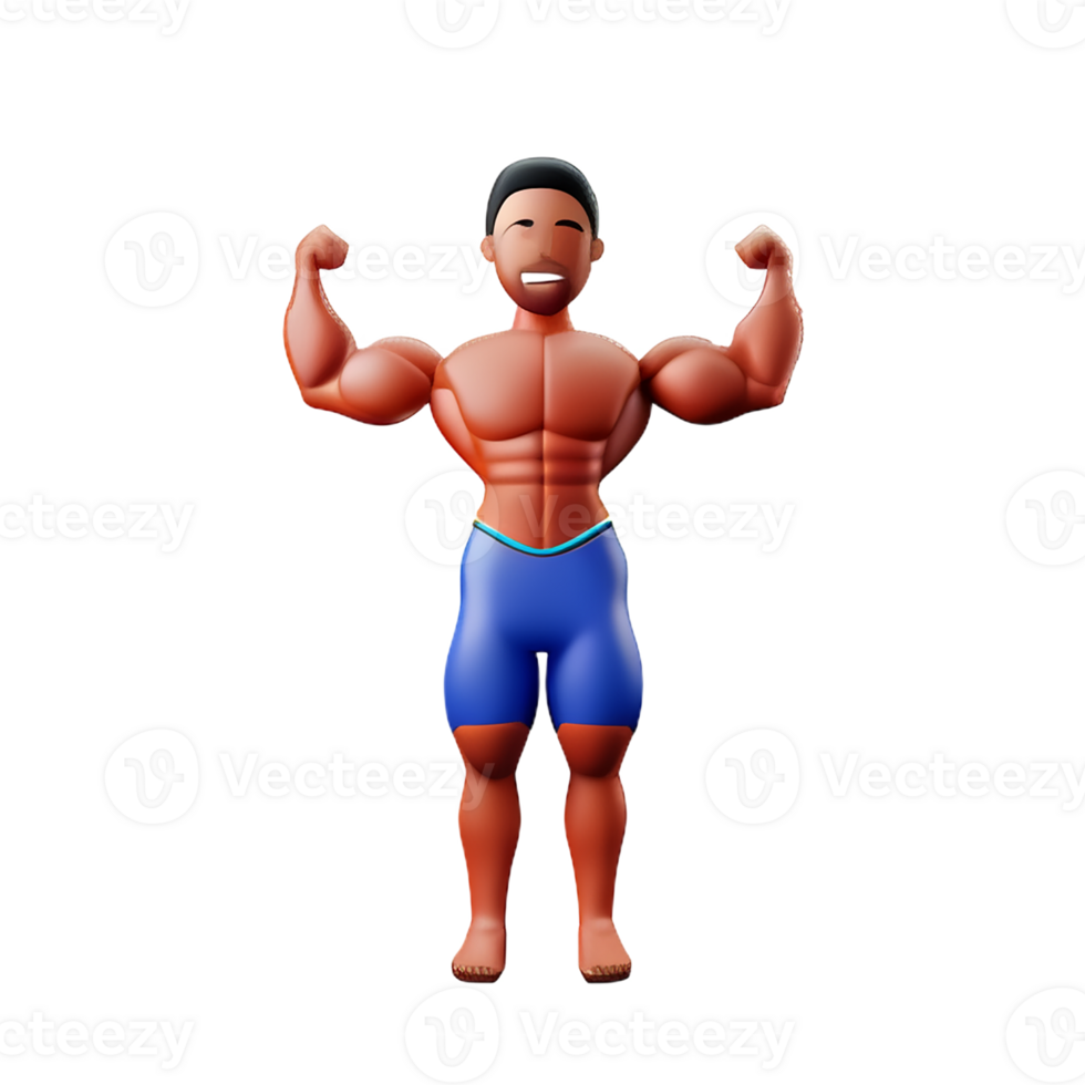 muscle 3d rendering icon illustration png