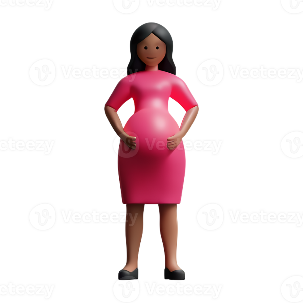 pregnant 3d rendering icon illustration png