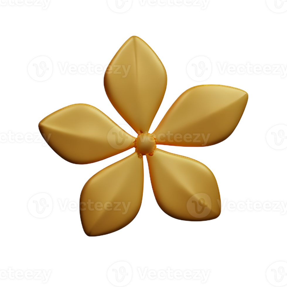 gold flower 3d rendering icon illustration png