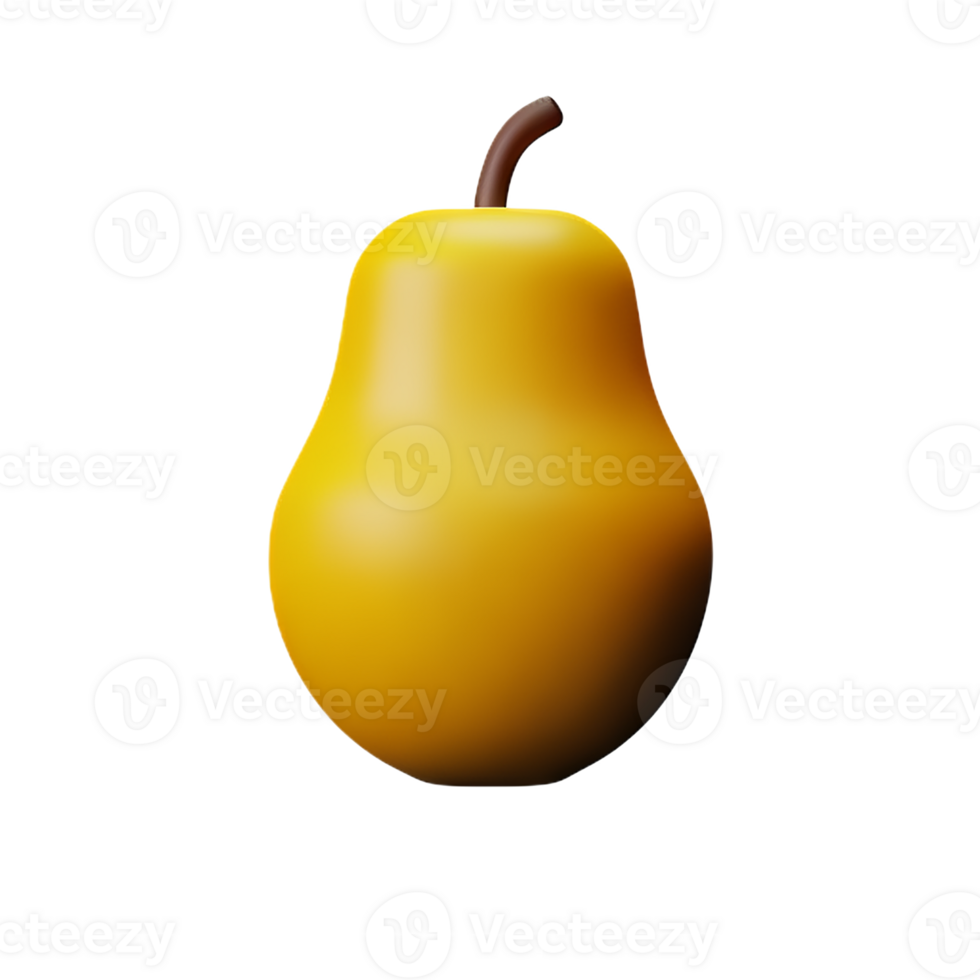 pear 3d rendering icon illustration png