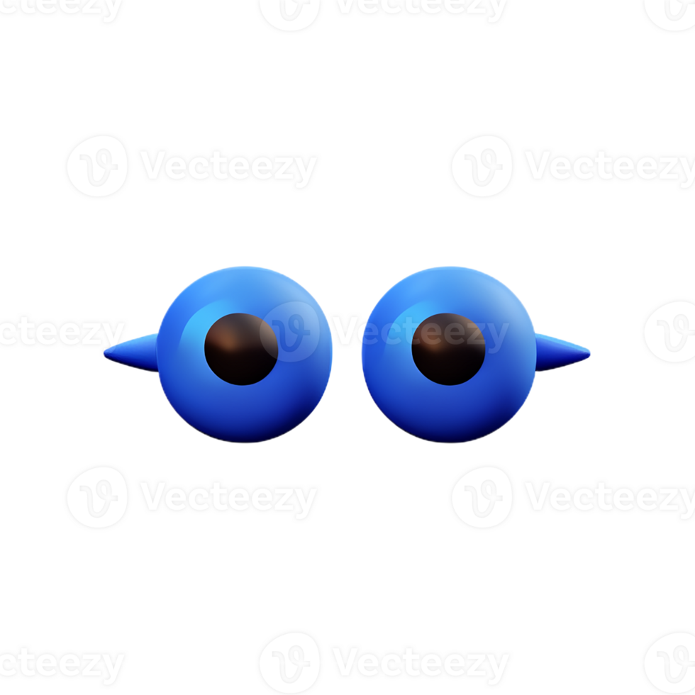 cartoon eyes 3d rendering icon illustration png