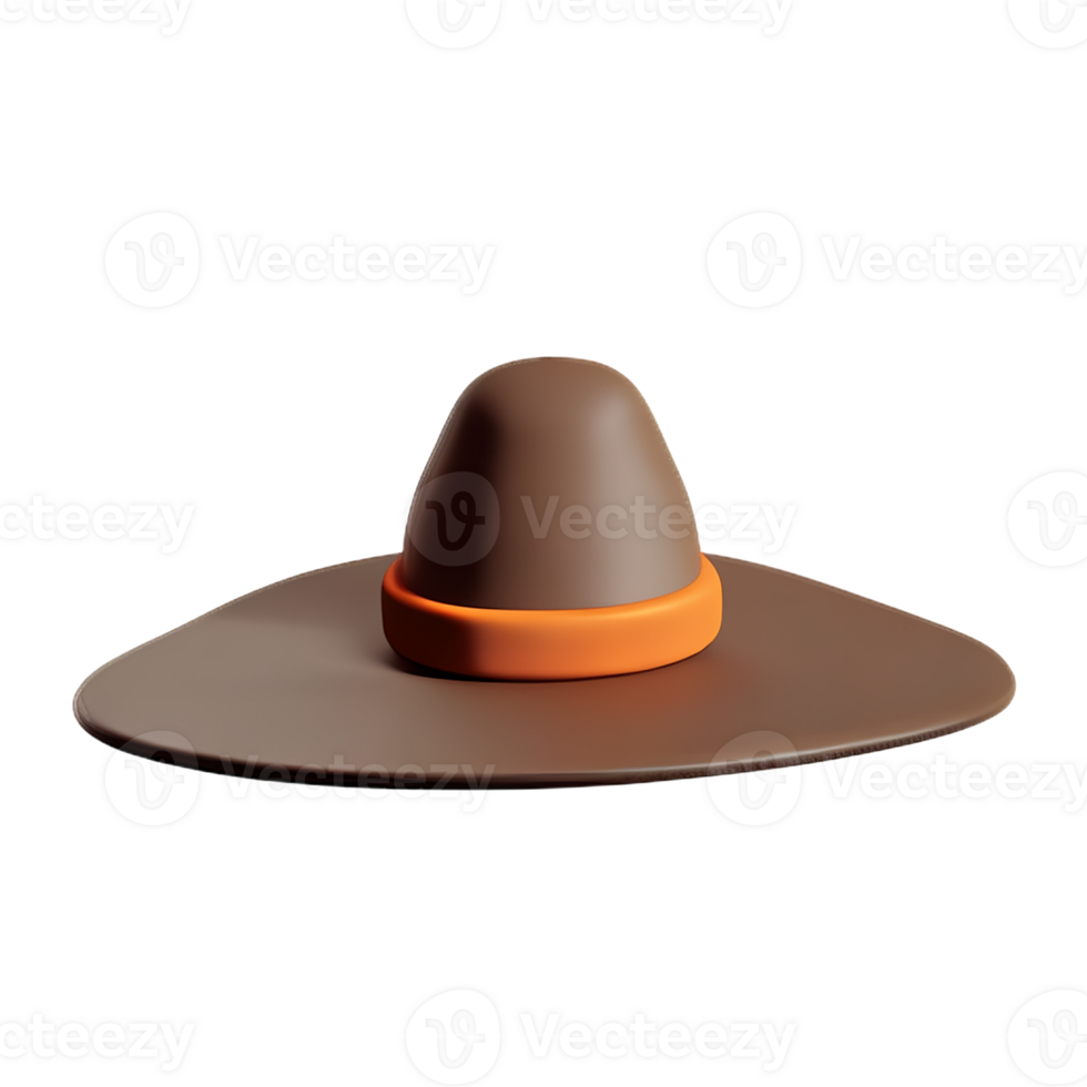 cowboy hat 3d rendering icon illustration png