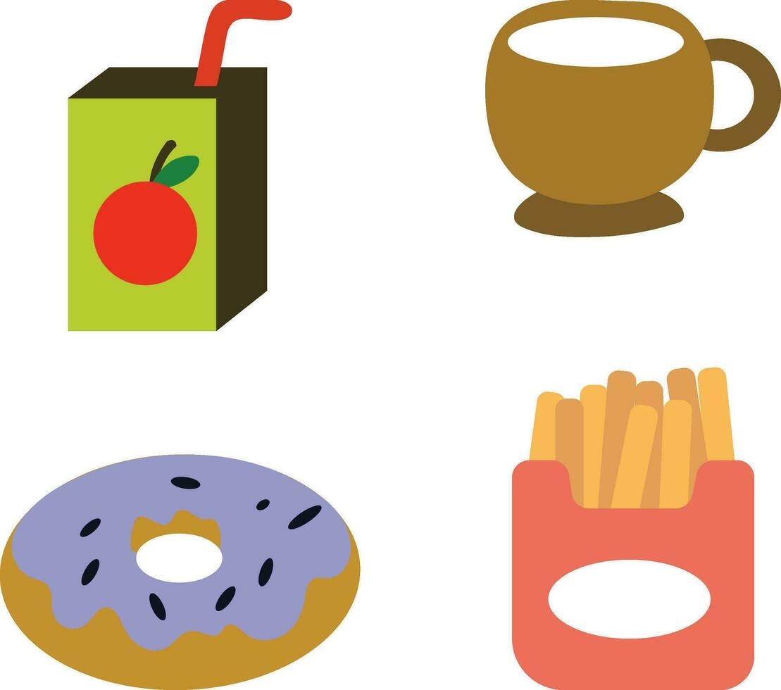 Food Doodle Illustration. Vector Icon Set.