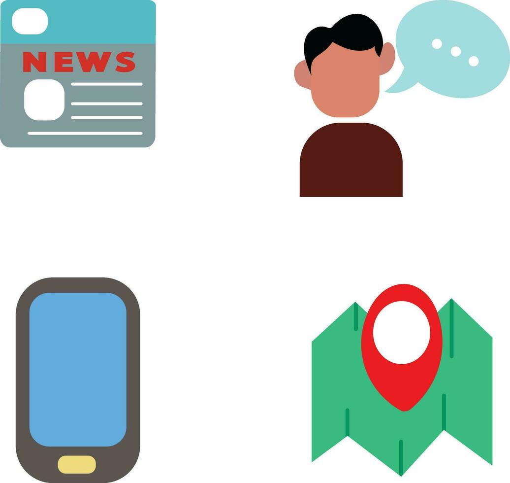 Collection of Communication Icon, with Simple and flat Design. Vector Illustration