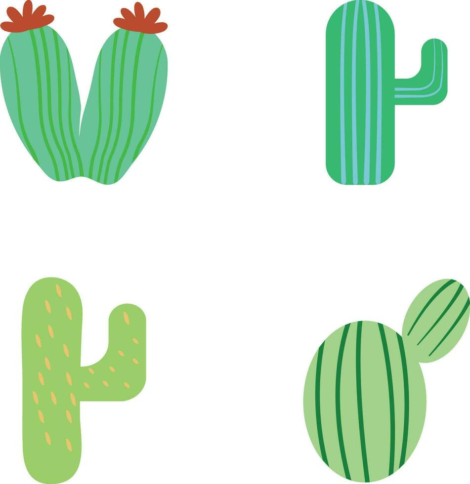 Minimalist Aesthetic in Abstract Design. Cactus and Basic Graphic. Vector Illustration