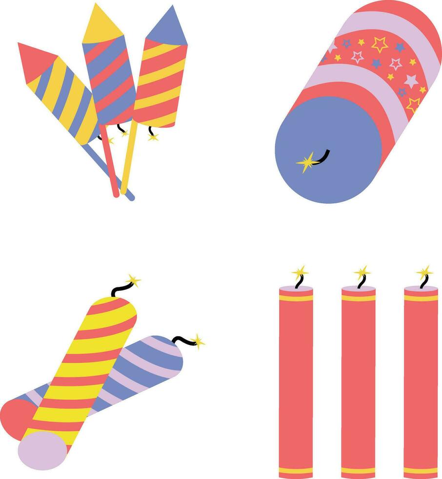 Firecracker Icon for New Year Festival Poster Element. Vector Illustration