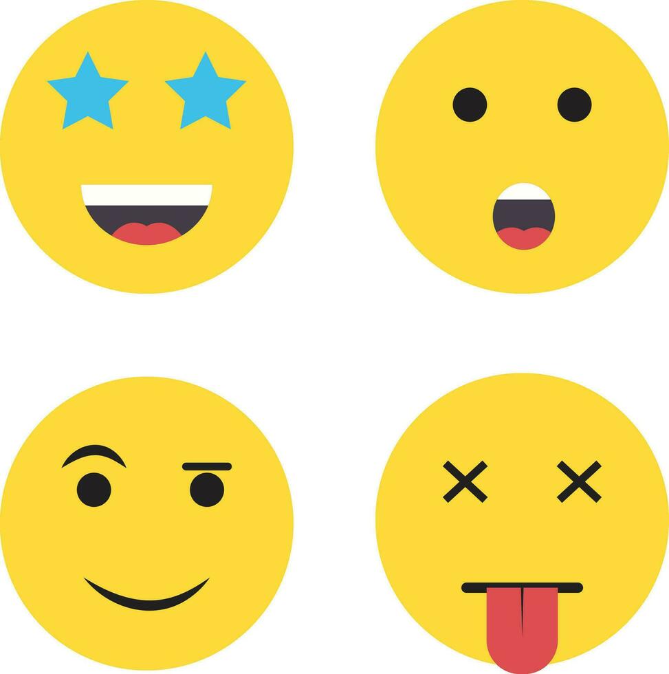 Emoji Day In Cute Cartoon Design. Vector Illustration