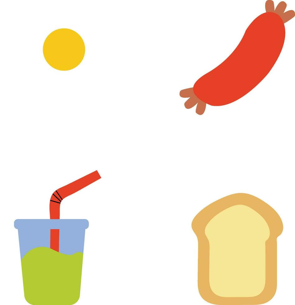 Food Doodle Illustration. Vector Icon Set.