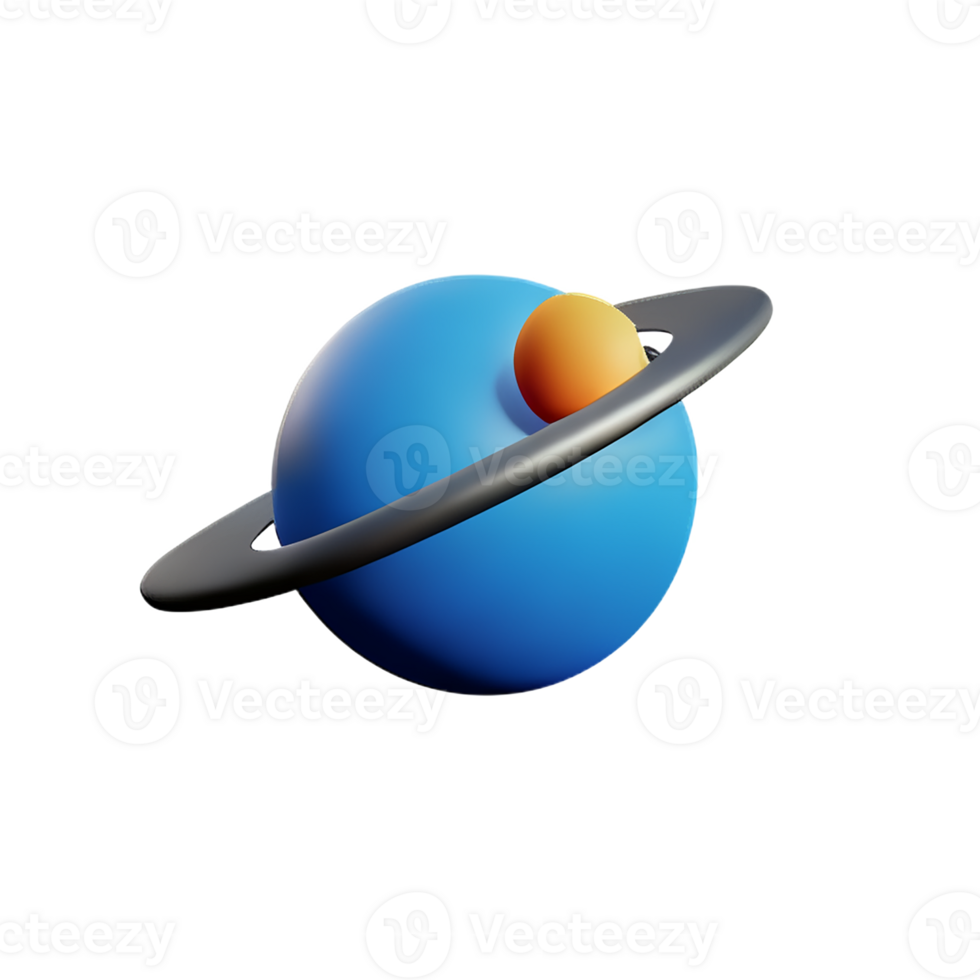 solar system 3d rendering icon illustration png