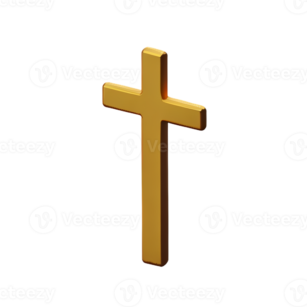 christian cross 3d rendering icon illustration png
