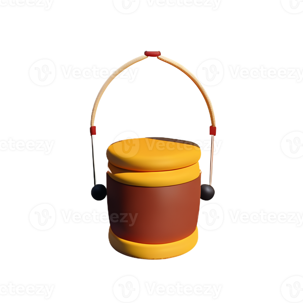drum 3d rendering icon illustration png