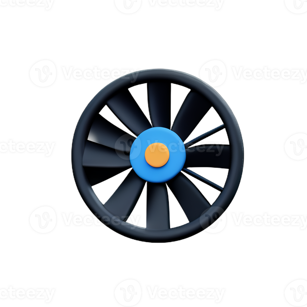 fan 3d rendering icon illustration png