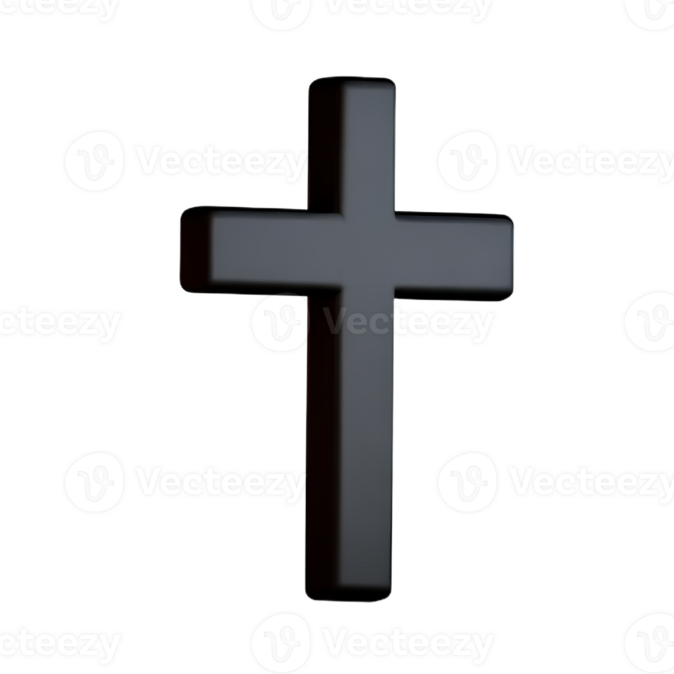 christian cross 3d rendering icon illustration png