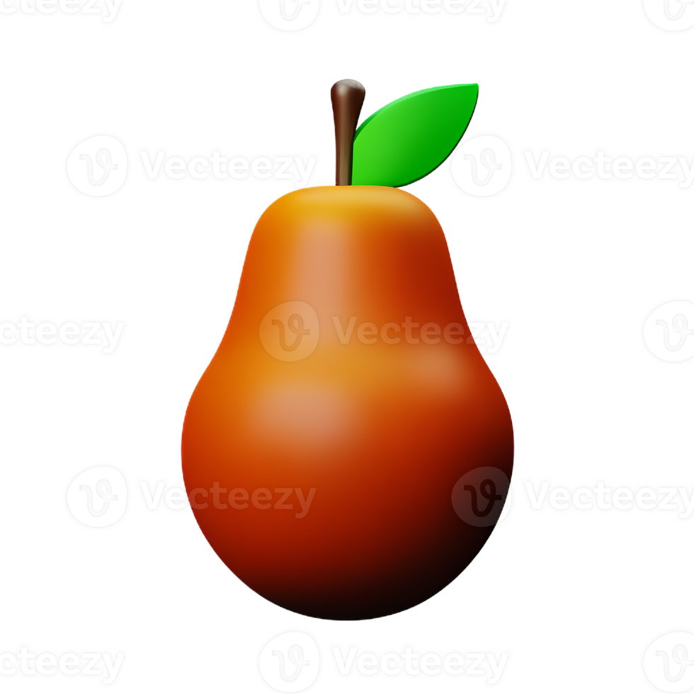 pear 3d rendering icon illustration png