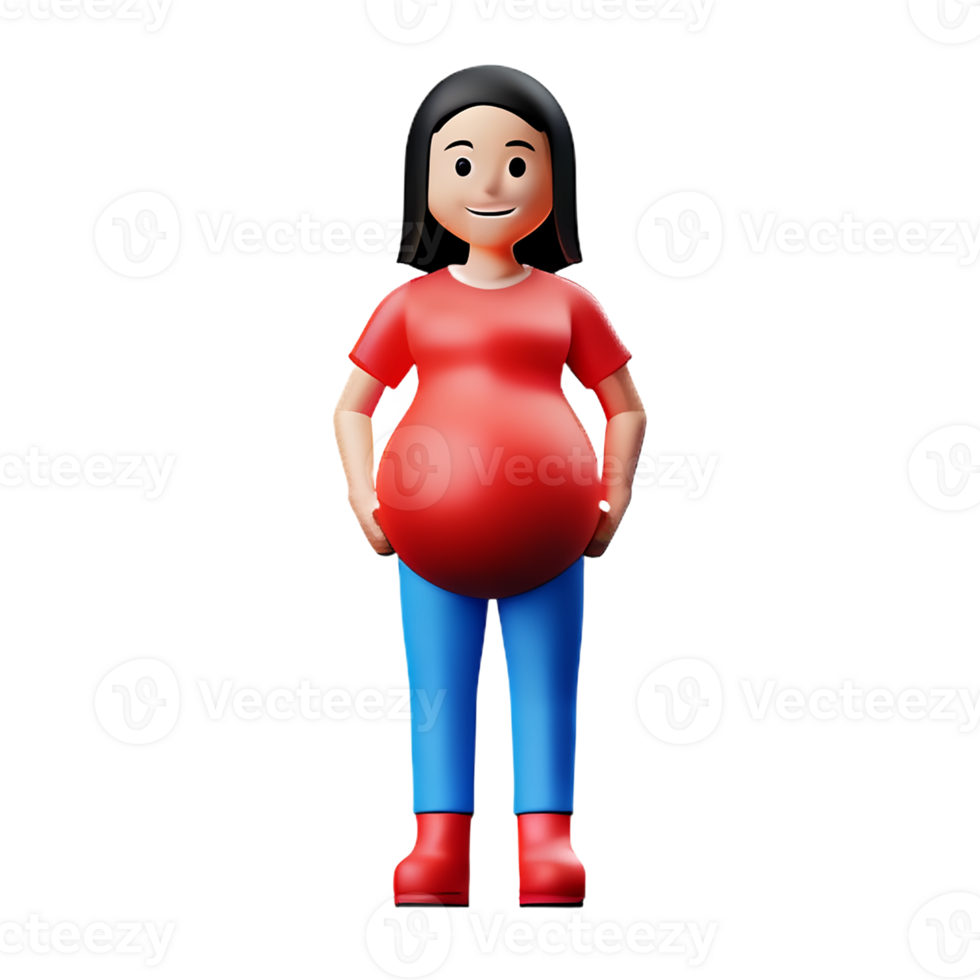 pregnant 3d rendering icon illustration png