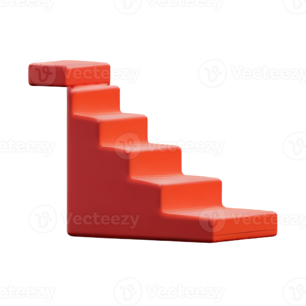 stairs 3d rendering icon illustration png