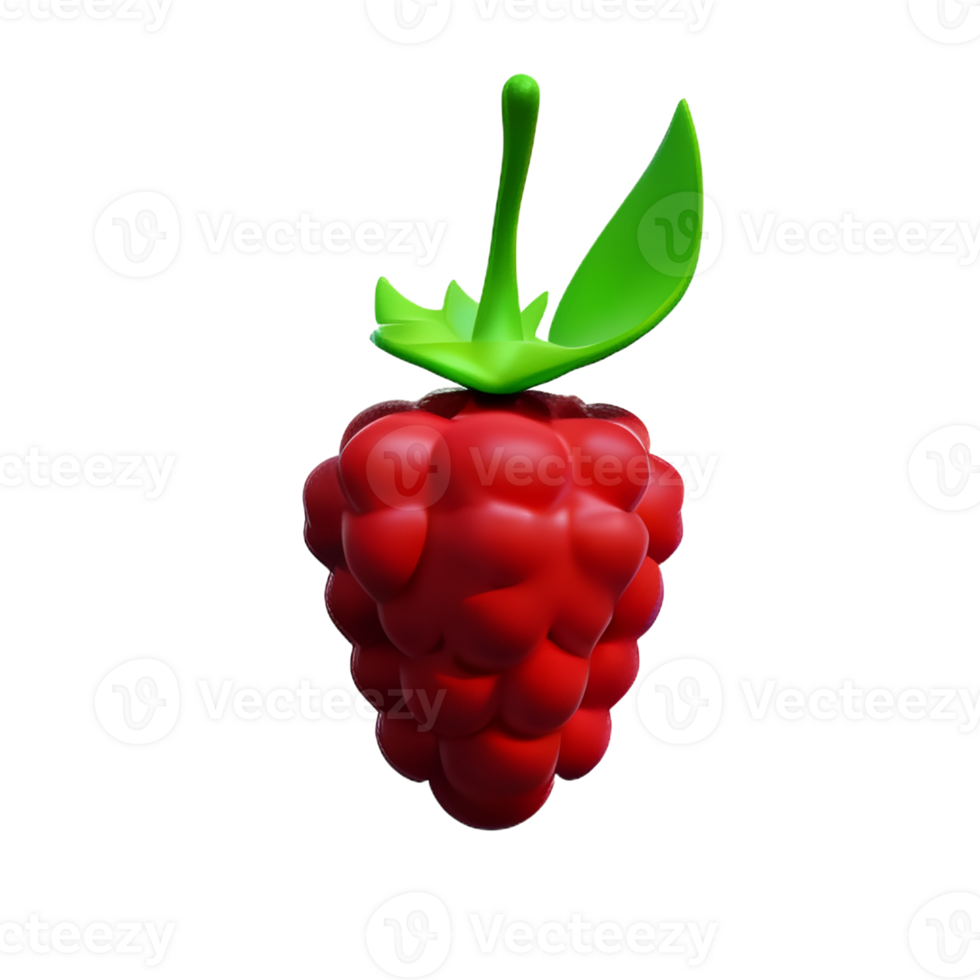 raspberry 3d rendering icon illustration png