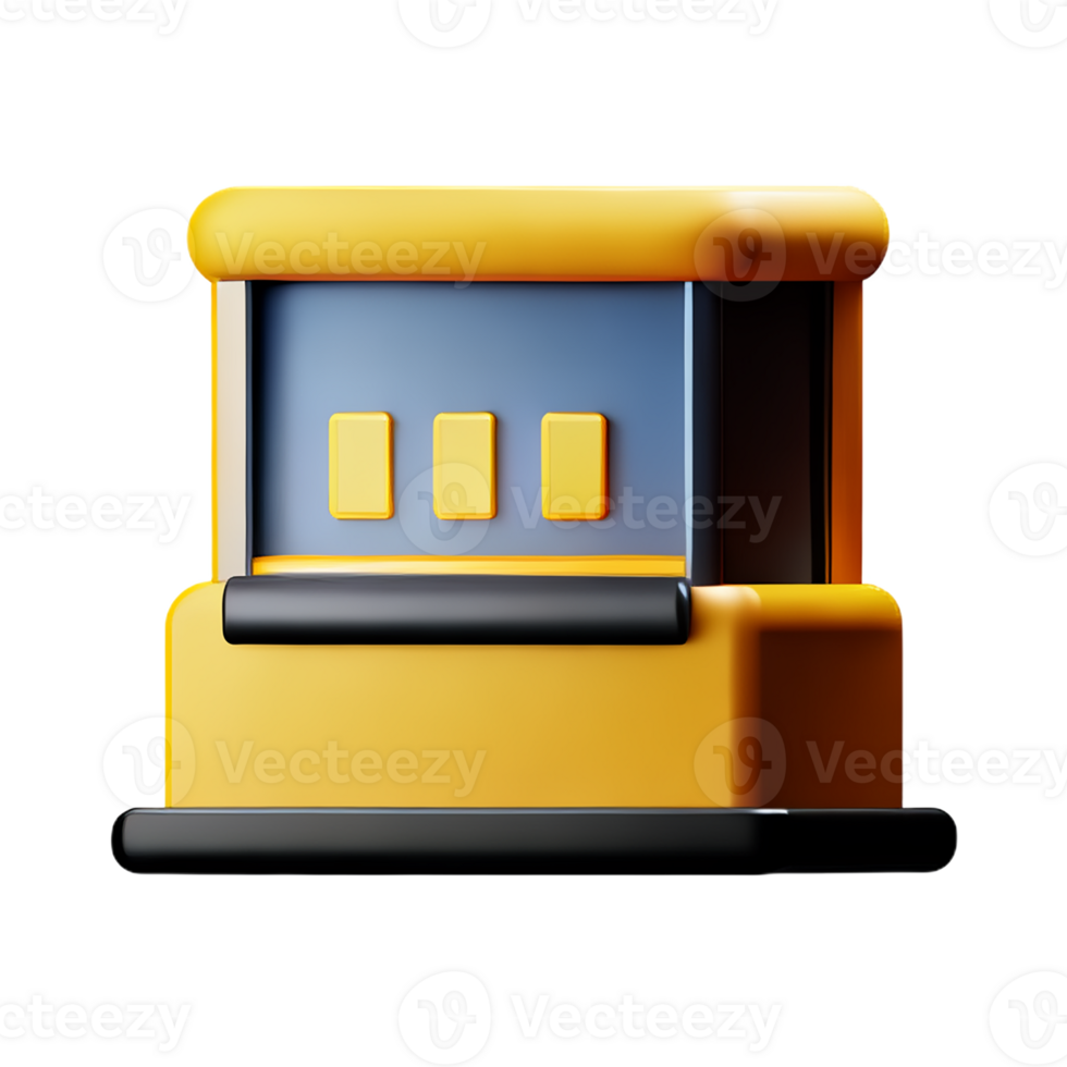 slot machine 3d rendering icon illustration png
