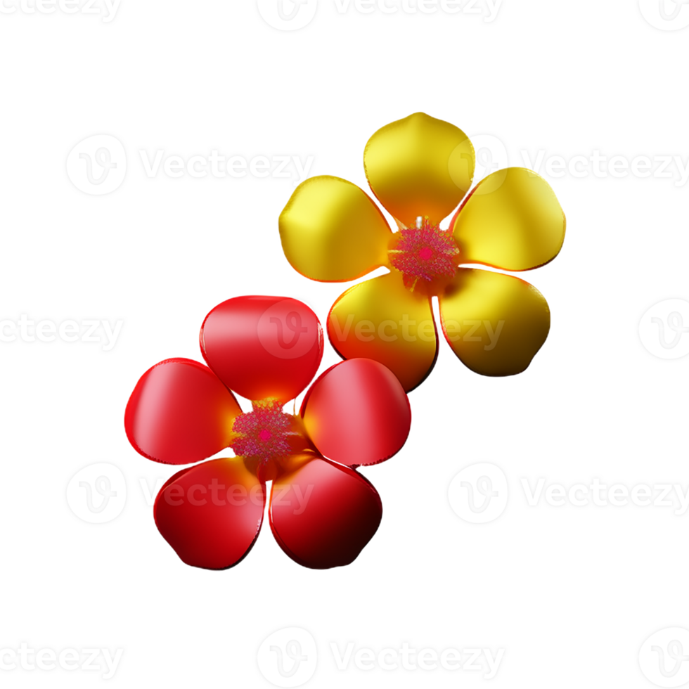hibiscus 3d rendering icon illustration png