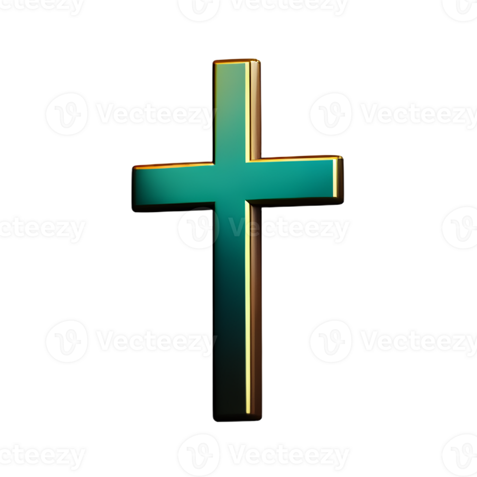 christian cross 3d rendering icon illustration png
