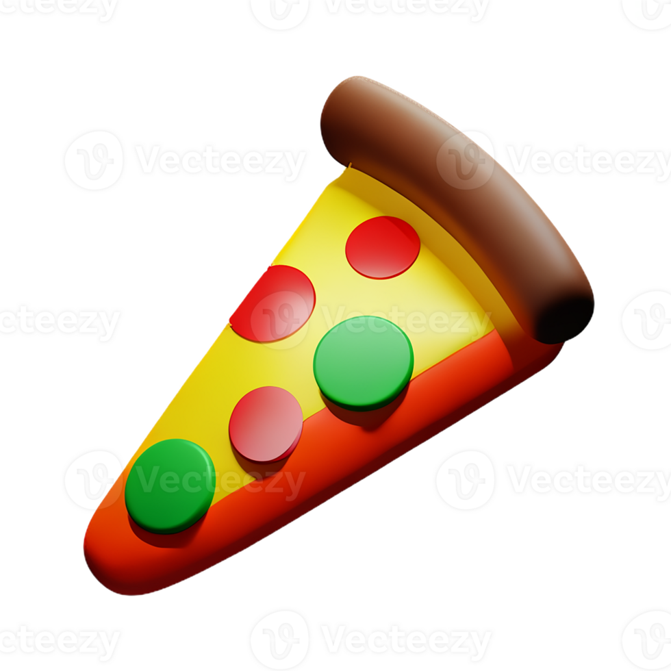 pizza slice 3d rendering icon illustration png