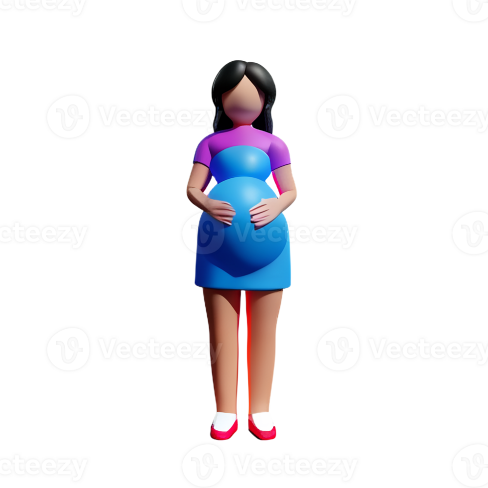 pregnant 3d rendering icon illustration png