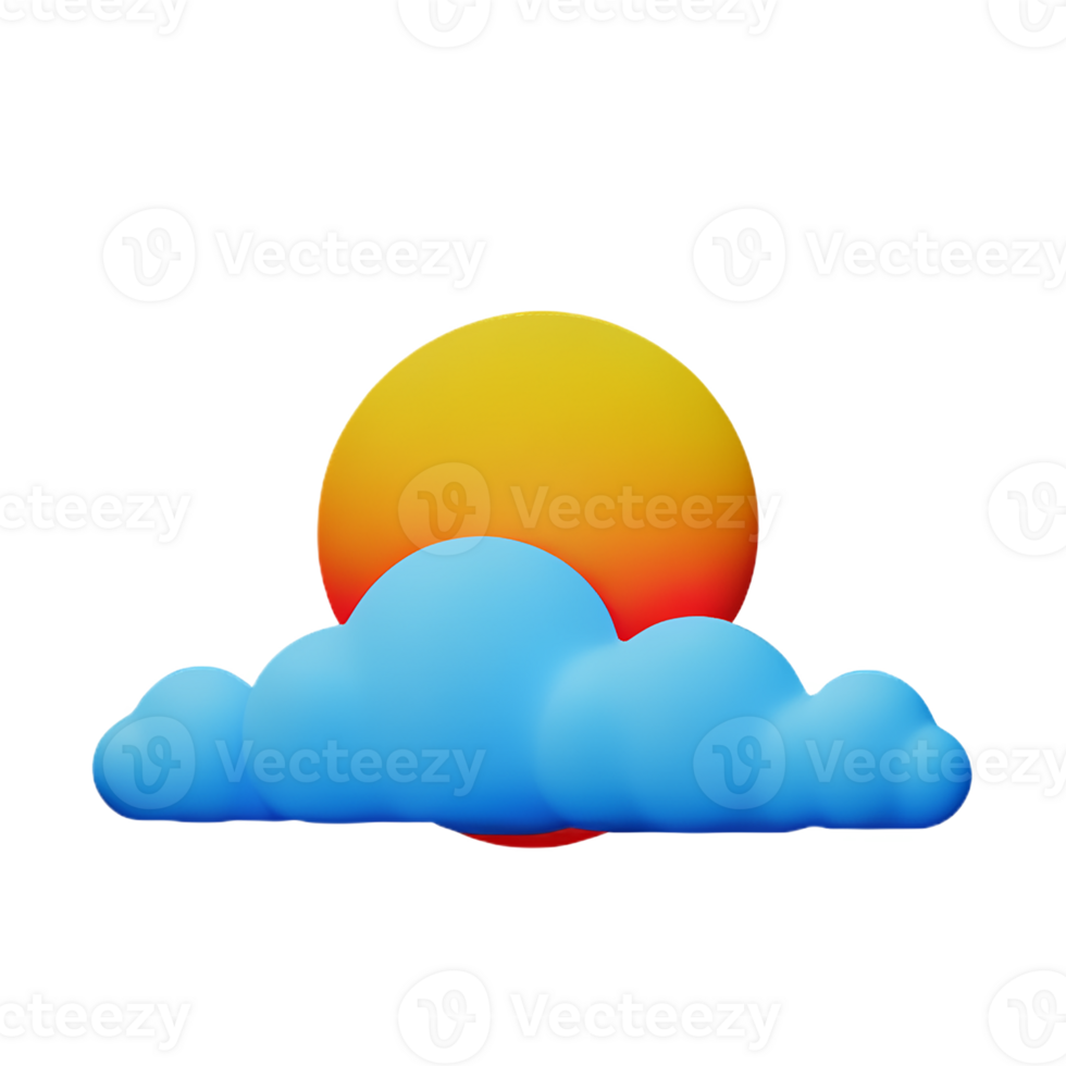 sunrise 3d rendering icon illustration png