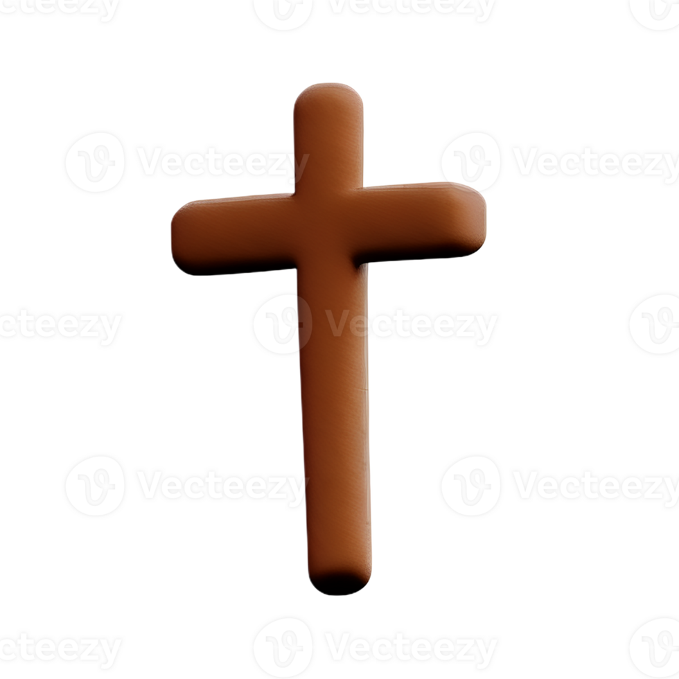 christian cross 3d rendering icon illustration png