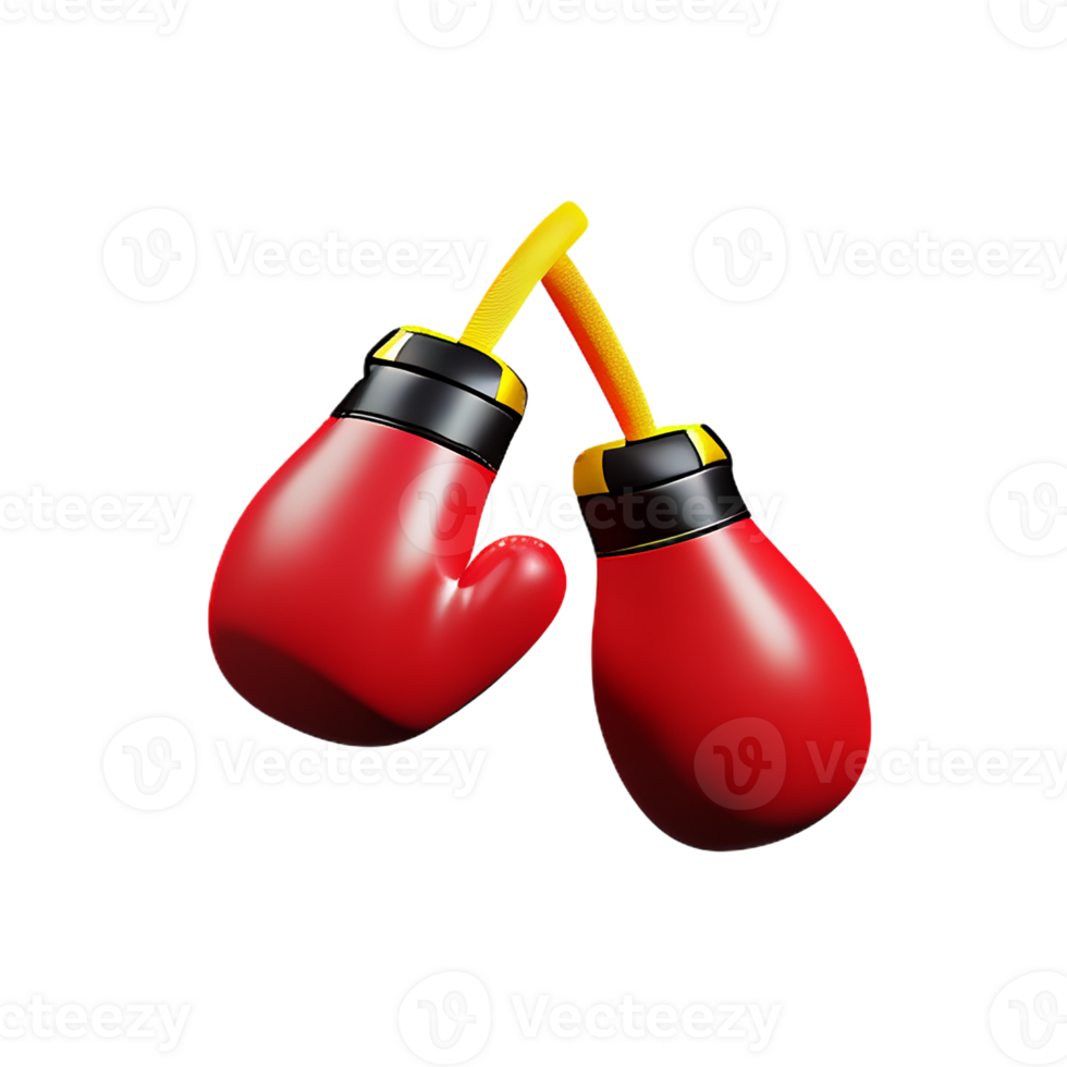 boxing gloves 3d rendering icon illustration png