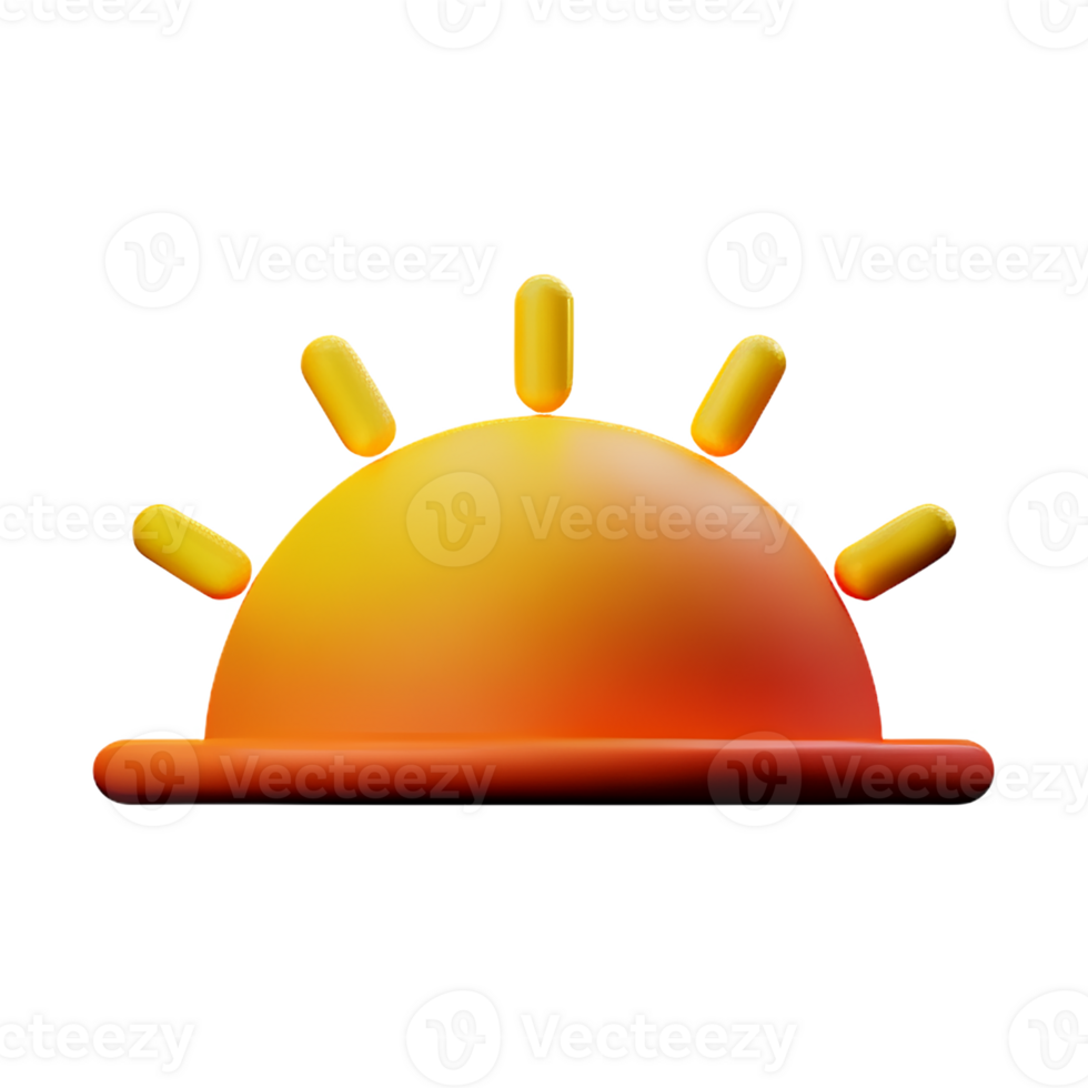 lever du soleil 3d le rendu icône illustration png