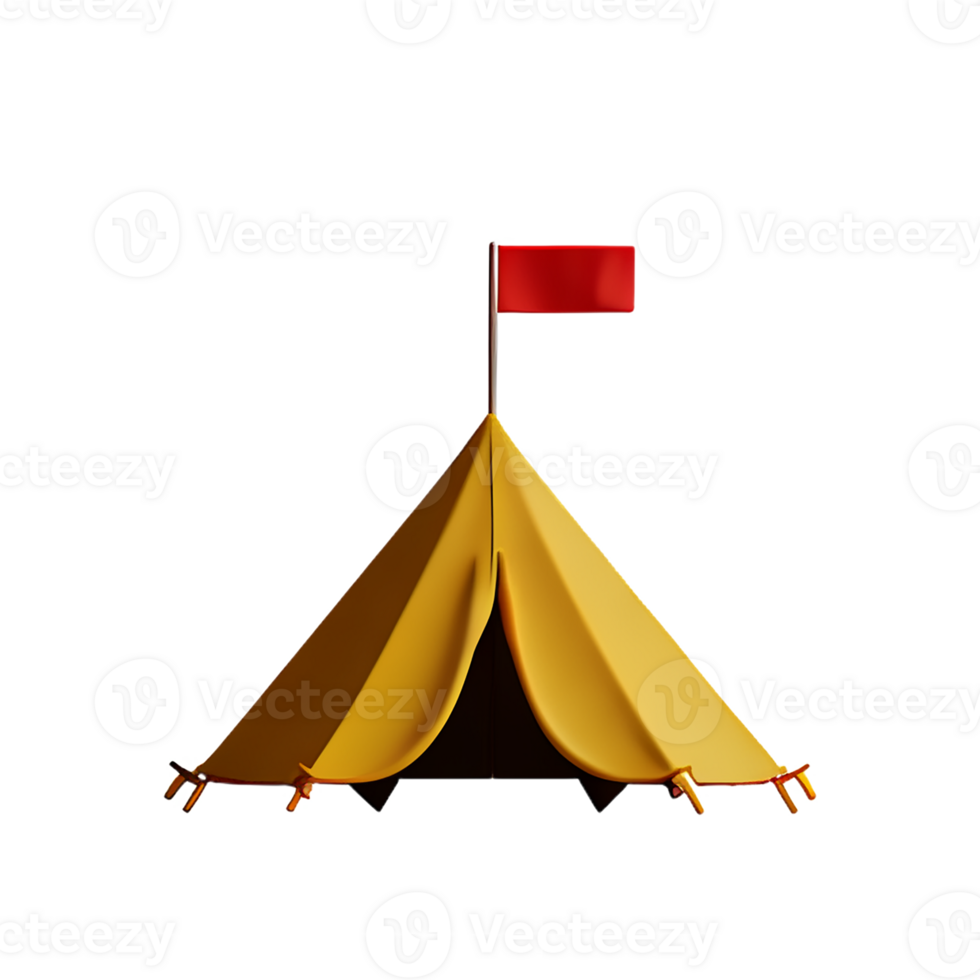 tent 3d rendering icon illustration png