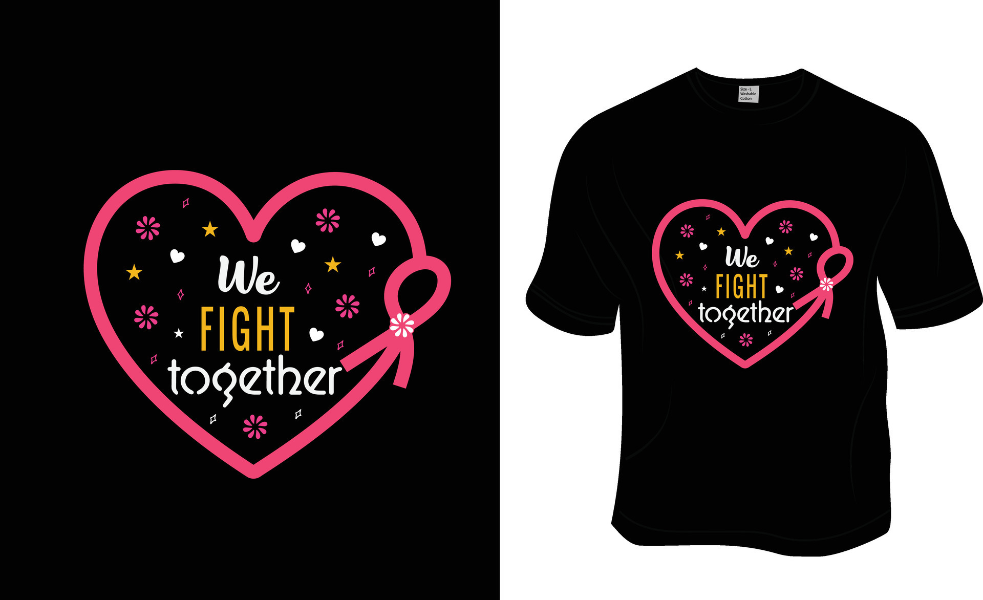 Retro, We Fight Together, Breast Cancer Awareness T-shirt Design. ready to  print for apparel, poster, and illustration. Modern, simple, lettering t- shirt vector 28856722 Vector Art at Vecteezy