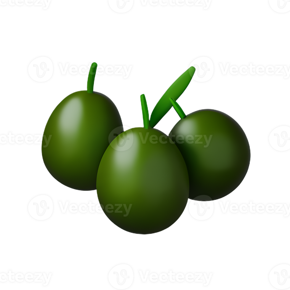 olive 3d rendering icon illustration png