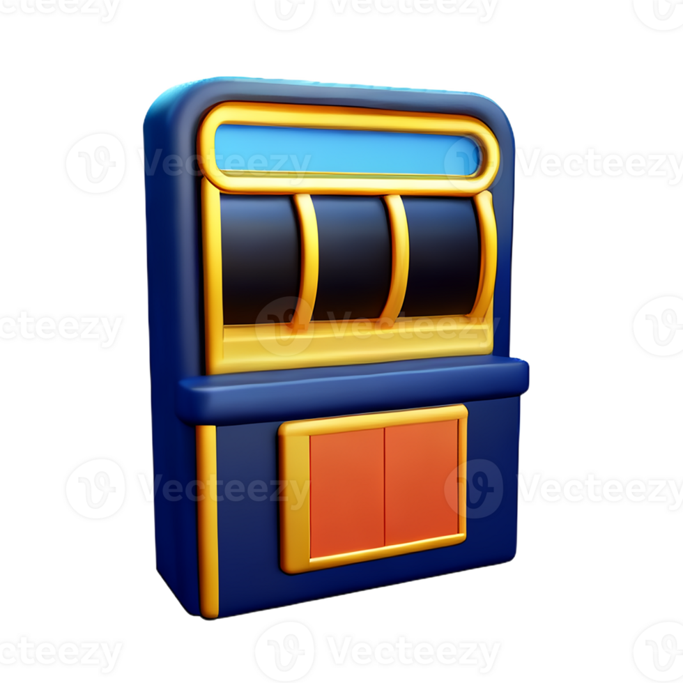 slot machine 3d rendering icon illustration png