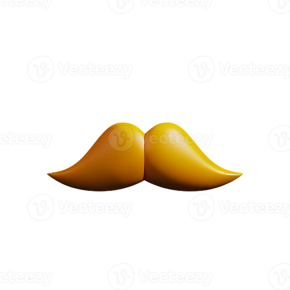 mustache 3d rendering icon illustration png