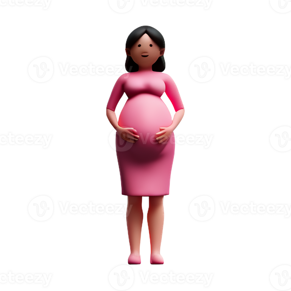 pregnant 3d rendering icon illustration png