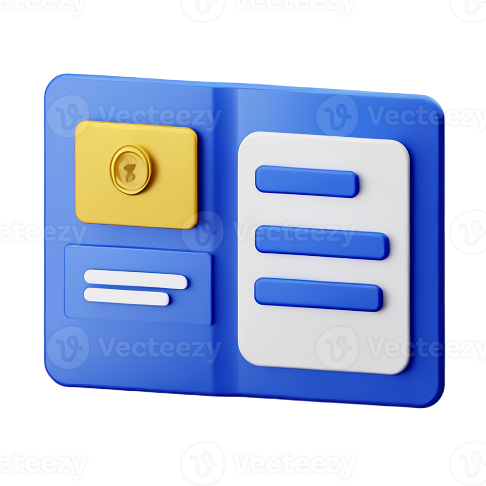passaporto 3d interpretazione icona illustrazione png