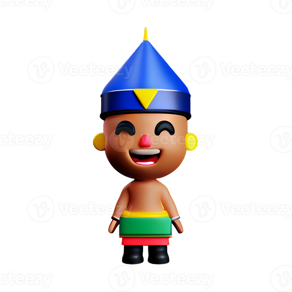 dayak 3d rendering icon illustration png