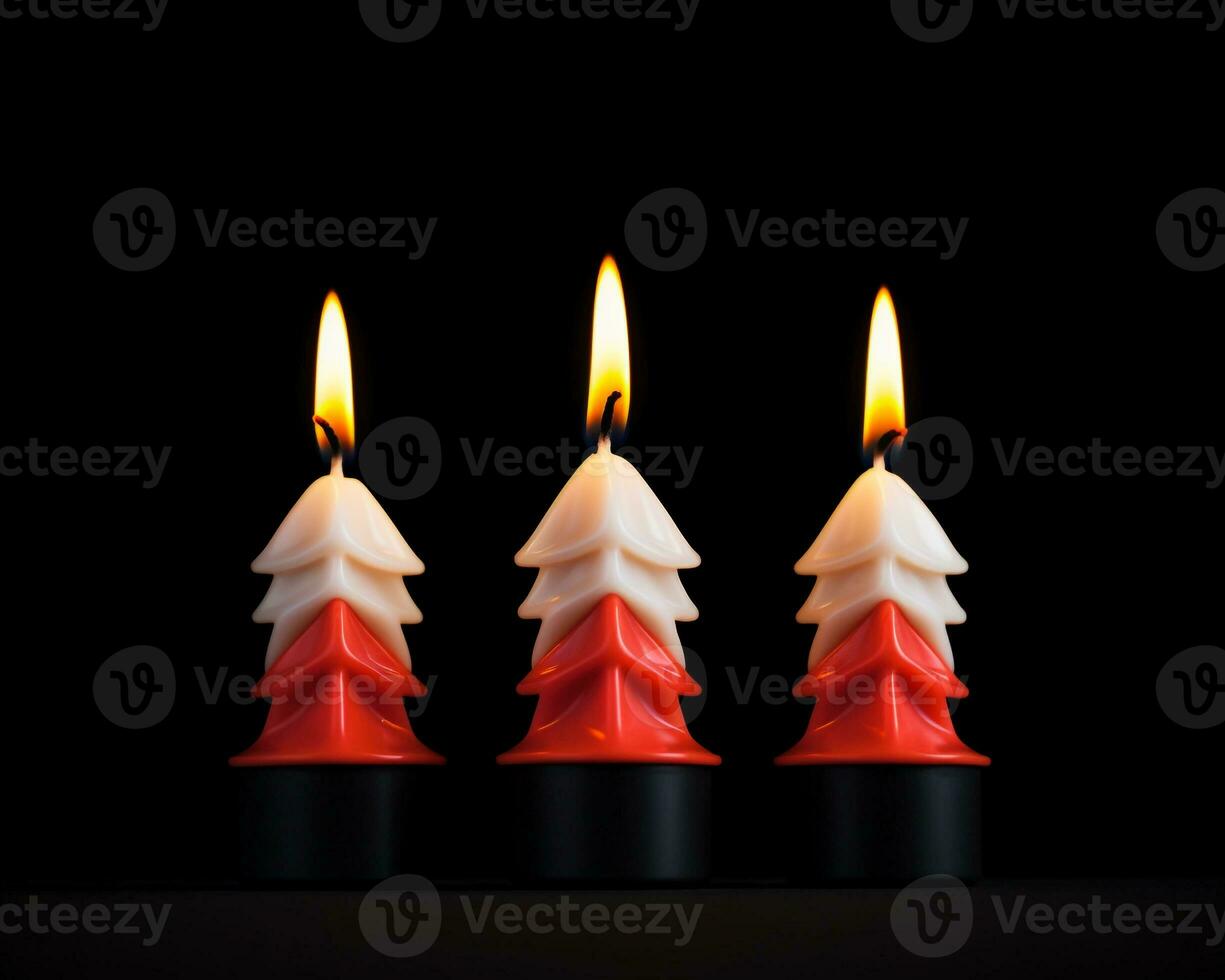 Three red candles sit in a row near a black background, diwali stock images, realistic stock photos