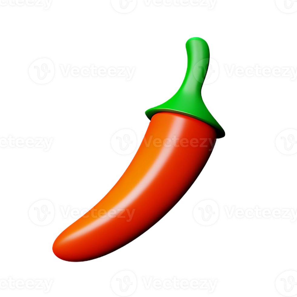 chili 3d rendering icon illustration png