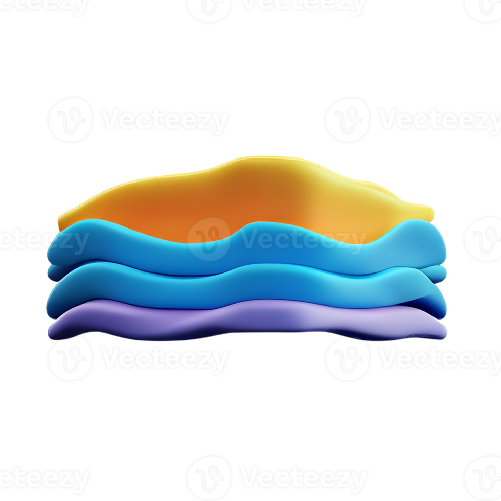 ocean waves 3d rendering icon illustration png